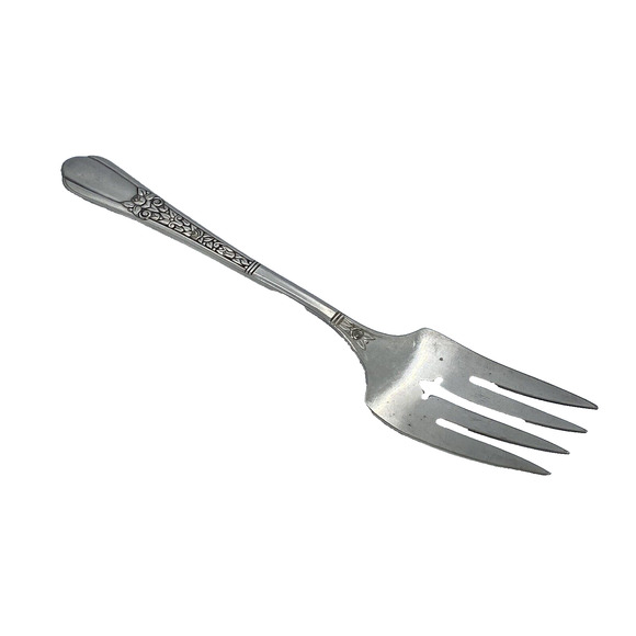 1938 Simon L. & George H. Rogers 8 1/4" Serving Fork SP Floral Pattern - Picture 2 of 11